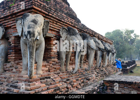 Wat Sorasak, Old-Sukhothai, Thaïlande Banque D'Images