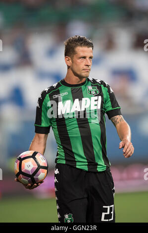 Reggio Emilia, Italie. 4e août 2016. Marcello Gazzola (Sassuolo) Football/Football : l'UEFA Europa League en troisième tour de qualification 2e match aller entre US Sassuolo 3-0 FC Lucerne au stade Mapei - Citta del Tricolore à Reggio Emilia, Italie . © Maurizio Borsari/AFLO/Alamy Live News Banque D'Images