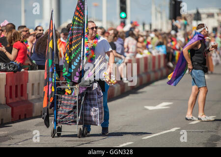 Brighton Pride 6 août 2016, l'Angleterre. Banque D'Images