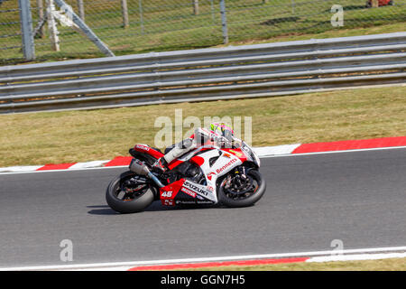 Brands Hatch, UK, 6 août 2016. Tommy Bridewell équitation pour l'équipe Suzuki Bennetts BSB durant la ronde de qualification Datatag. Tommy qualifié en 3ème place pour la course principale qui a lieu le 7 août 2016. Rick Deacon / Alamy Live News Banque D'Images