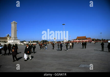 Tiananmen Square a été construit en 1417 et a été la porte d'entrée de la Cité Interdite. Beijing, Chine. Banque D'Images
