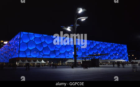 Connu comme le Cube d'eau, le Centre aquatique national est le site de jeux Olympiques d'été de 2008 à Pékin, Chine Banque D'Images