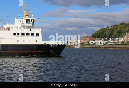 Ferry Calmac Bute MV arrivant Rothesay île de Bute Ecosse Août 2016 Banque D'Images