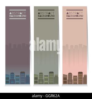 Design moderne Ensemble de trois bâtiments Bannières verticales Vector Illustration Illustration de Vecteur
