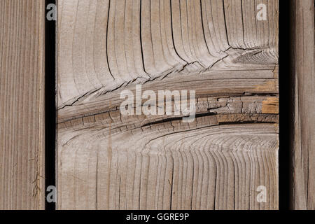 La partie de la vieille planche de bois avec texture unique. Macro shot Banque D'Images