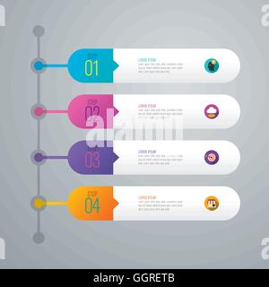 Chronologie des infographies template vector illustration et les icônes. Illustration de Vecteur