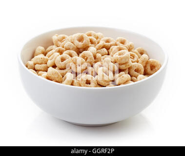 1 bol de céréales Cheerios Grain isolé sur fond blanc Banque D'Images