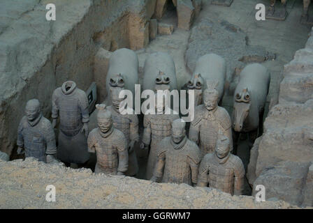 L'Armée de terre cuite est une collection de sculptures en terre cuite représentant les armées du premier empereur de Chine. Xi'an Banque D'Images