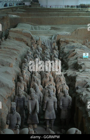 L'Armée de terre cuite est de sculptures représentant l'armée de Qin Shi Huang, le premier empereur de Chine. Xi'an Banque D'Images