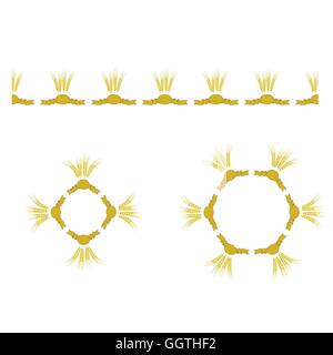 Jeu d’icônes de blé Illustration de Vecteur