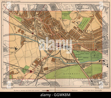 Sw Londres. Leïde Kensal Rise Willesden St Quintin Park North Acton, 1932 map Banque D'Images