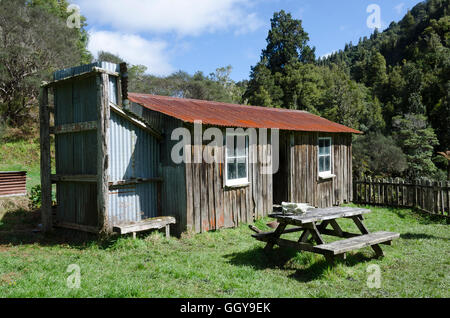 Cabane de bergers, Retaruke Managapurua Whakahoro, Road,, près de Raetihi, Waimarino, île du Nord, Nouvelle-Zélande Banque D'Images