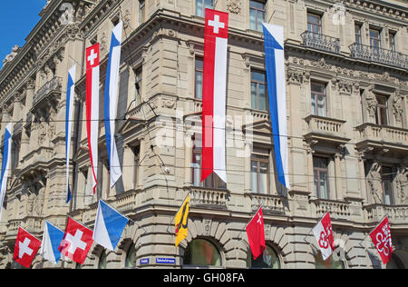 Fête nationale suisse le 1er août à Zurich, Suisse. Banque D'Images