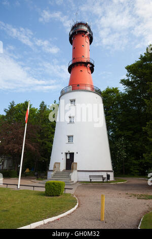 Phare Rozewie de 1822, monument à la côte de la mer Baltique en Pologne, entre Jastrzebia Gora et Wladyslawowo, occidentale re Banque D'Images