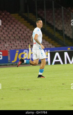 Napoli, Italie. 7 Août, 2016. Marek Hamšík (SSC Napoli ) lors de match de football entre SSC Napoli et Monaco au stade San Paolo de Naples .résultat final Napoli vs Monaco 5-0 Crédit : Salvatore Esposito/Alamy Live News Banque D'Images