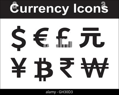 Service icons set. Noir sur fond blanc. Illustration de Vecteur