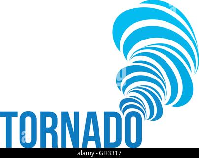 Tornade isolés logo Vector. Logotype de l'air en rotation. Illustration des catastrophes naturelles. Prévisions météo pour l'élément. Illustration de Vecteur