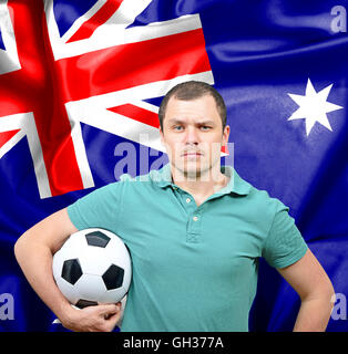 Fier football fan de l'Australie Banque D'Images