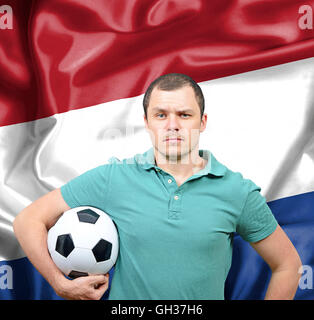 Fier football fan de Pays-Bas Banque D'Images