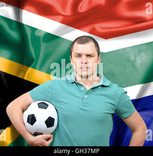 Fier supporter de football de l'Afrique du Sud Banque D'Images