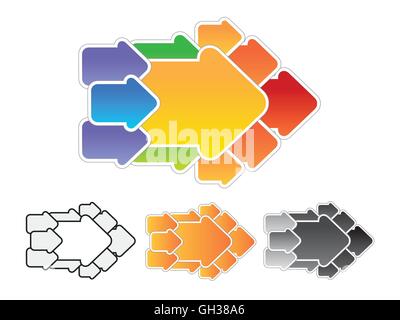 Flèche composée de flèches. Concept illustration vectorielle. Illustration de Vecteur