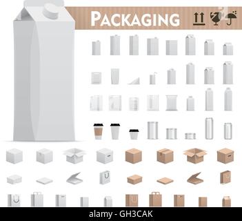 Vector set des emballages de vente au détail Illustration de Vecteur