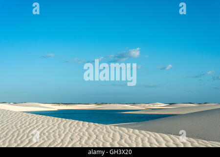 Des lagunes dans le désert du Parc National Lencois Maranhenses, Brésil Banque D'Images