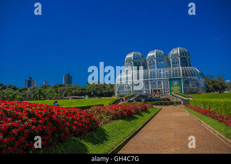 CURITIBA, BRÉSIL - 12 MAI 2016 : le jardin botanique de Curitiba, également connu sous le nom de Jardim Botanico fanchette rischbitter est la principale attraction touristique de la ville Banque D'Images