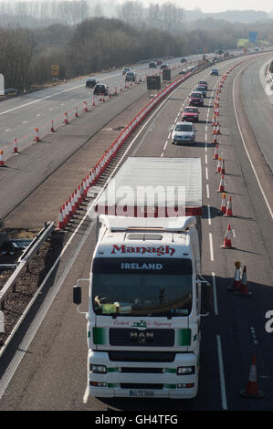 Travaux sur le M4, dans le sud du Pays de Galles Banque D'Images