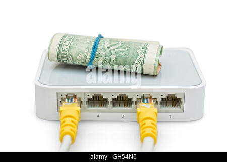 Commutateur pour l'Internet partagé en plusieurs lignes et économiser de l'argent Banque D'Images
