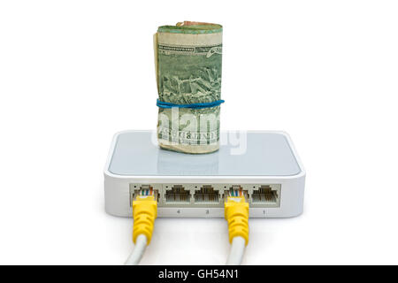 Commutateur pour l'Internet partagé en plusieurs lignes et économiser de l'argent Banque D'Images