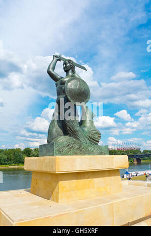 Warszawska Syrenka, Varsovie mermaid, mémorial de la guerre de 2016, Varsovie, Pologne Banque D'Images