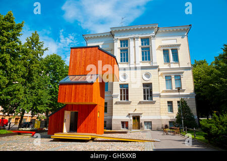 Suomen arkkitehtuurimuseo, Musée de l'architecture finlandaise, avec sol en bois KoKoon, Helsinki, Finlande Banque D'Images