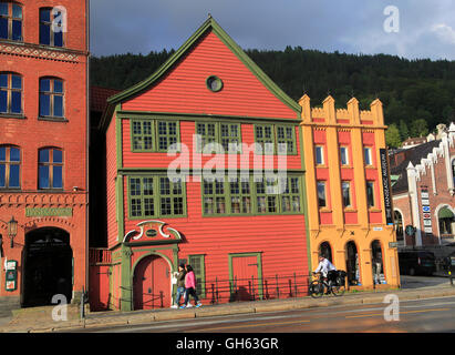 Le bâtiment du Musée hanséatique de Bryggen, salon, centre-ville de Bergen, Norvège Banque D'Images