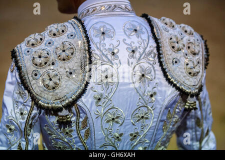 Détail de la "traje de luces" ou torero robe, Espagne Banque D'Images