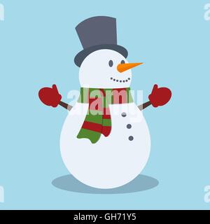 Bonhomme de neige. Conception de Noël. Vector illustration Illustration de Vecteur