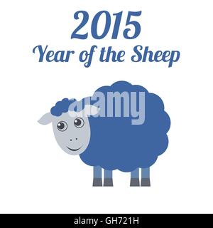 Nouvel An chinois 2015 de la brebis. Vector illustration. Illustration de Vecteur