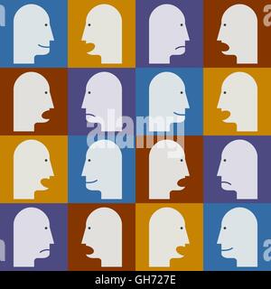 Modèle sans couture. Les visages des gens avec différentes émotions (tempéraments). Vector Illustration Illustration de Vecteur