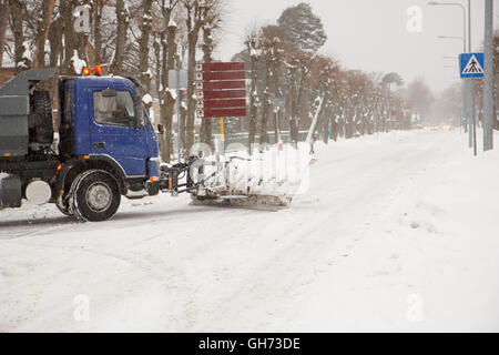 Chariot de nettoyage de la neige Banque D'Images