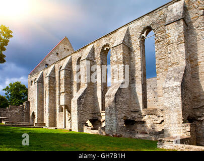 Ruine antique couvent Saint Brigitta dans la région de Pirita, Tallinn, Estonie Banque D'Images