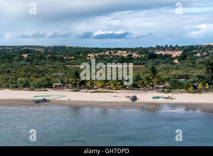 Vue aérienne de Benguerra island dans l'archipel de Bazaruto au Mozambique Banque D'Images