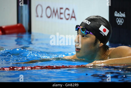 Rio de Janeiro, Brésil. 8e août 2016. Seto Daiya du Japon est en compétition dans l'épreuve du 200m papillon de la demi-finale au cours de la natation aux Jeux Olympiques de 2016 à Rio le stade olympique de natation à Rio de Janeiro, Brésil, 8 août 2016. Photo : Michael Kappeler/dpa/Alamy Live News Banque D'Images