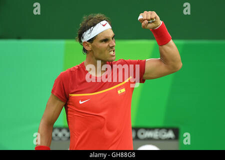 Rio de Janeiro, Brésil. 07Th Aug 2016. Tennis de la Rio Jeux Olympiques de 2016 aux Jeux Olympiques Tennis Center à Rio de Janeiro, Brésil, 7 août 2016. Rafael Nadal (ESP) © Plus Sport Action/Alamy Live News Banque D'Images