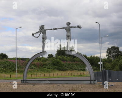 Cette sculpture de la fin du voyage par Andy Scott Clackmannanshire Alloa Ecosse Juillet 2016 Banque D'Images