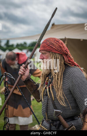 Se préparer pour la bataille de Viking Banque D'Images