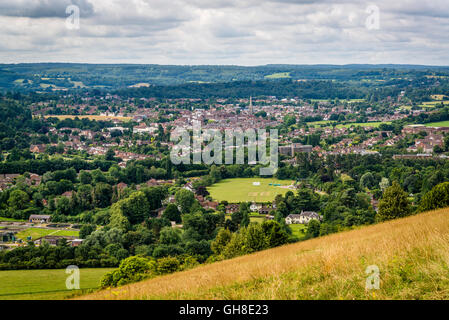 Avis de Dorking, la ville de Surrey, situé dans la vallée de l'omble du Rppp, England, UK Banque D'Images