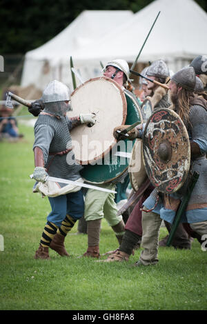 De reconstitution Viking. Coup de bouclier Banque D'Images