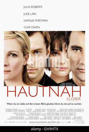 Plus HAUTNAH USA 2004 Mike Nichols, Film Filmplakat Fernsehen, Kino, Drame, Liebesfilm Filmplakat, Regie : Mike Nichols aka. Plus près Banque D'Images