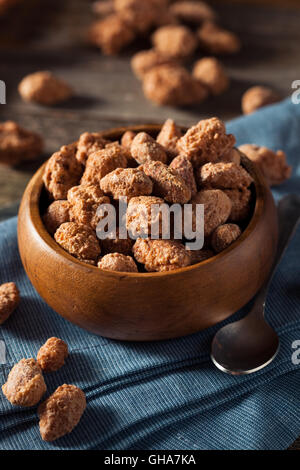 Sucré fait maison Cannelle Amandes enrobées de prêt à manger Banque D'Images