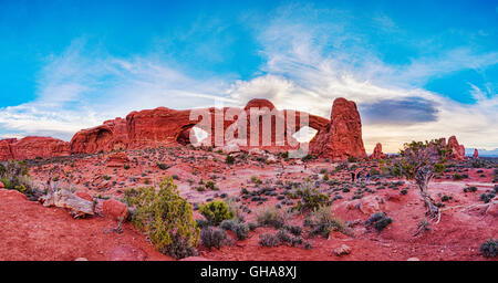 Les fenêtres, Arches National Park, Utah, USA Banque D'Images